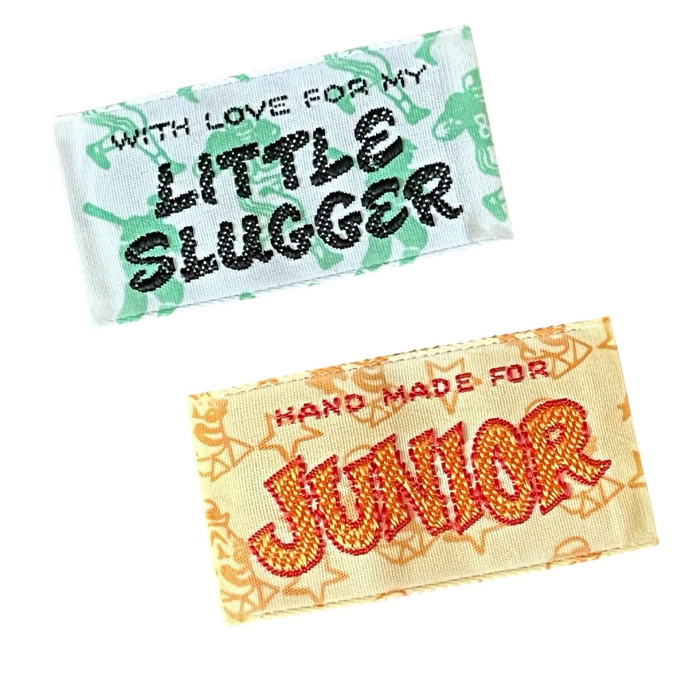 Vintage Sew-In Woven Clothing Labels NOS Handmade for Junior Little Slugger 5